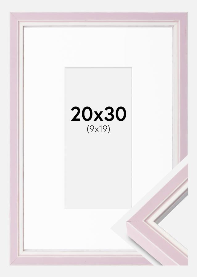 Cadre Diana Rose 20x30 cm - Passe-partout Blanc 10x20 cm