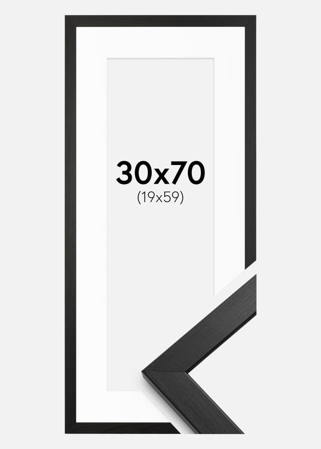 Cadre Stilren Noir 30x70 cm - Passe-partout Blanc 20x60 cm