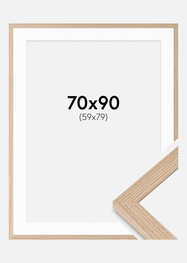 Cadre BGA Classic Chêne 70x90 cm - Passe-partout Blanc 60x80 cm