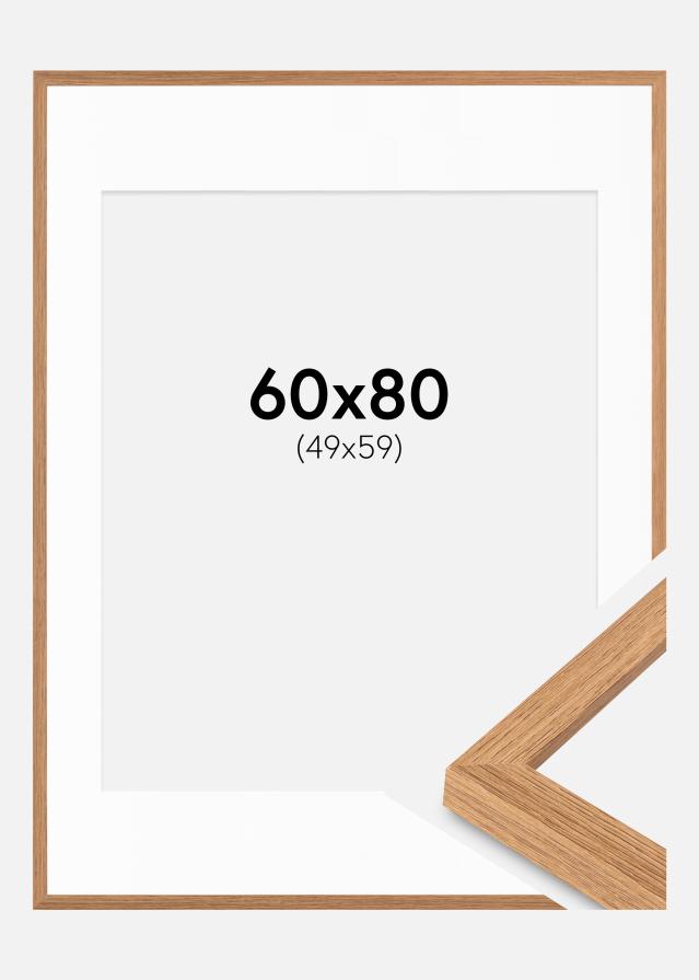 Cadre Modern Teak 60x80 cm - Passe-partout Blanc 50x60 cm