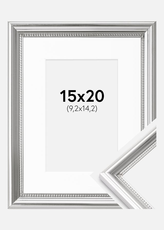 Cadre Gala Argent 15x20 cm - Passe-partout Blanc 4x6 inches
