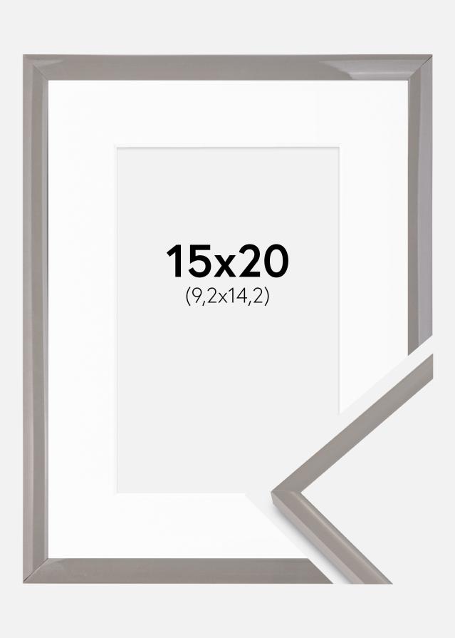 Cadre New Lifestyle gris terre 15x20 cm - Passe-partout Blanc 4x6 inches