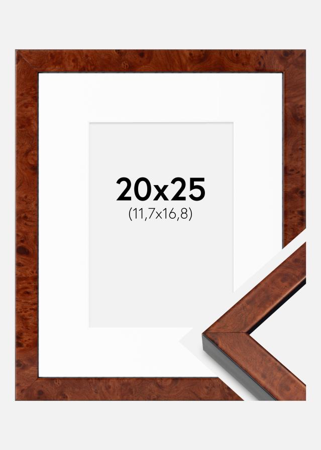 Cadre Hermes Noyer 20x25 cm - Passe-partout Blanc 5x7 inches