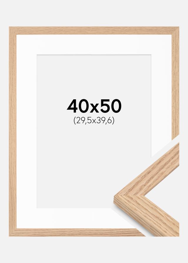 Cadre Tidlös Massif Chêne 40x50 cm - Passe-partout Blanc 12x16 inches