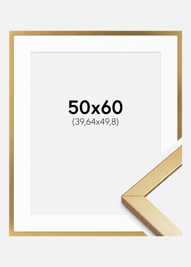 Cadre Minerva Or 50x60 cm - Passe-partout Blanc 16x20 inches