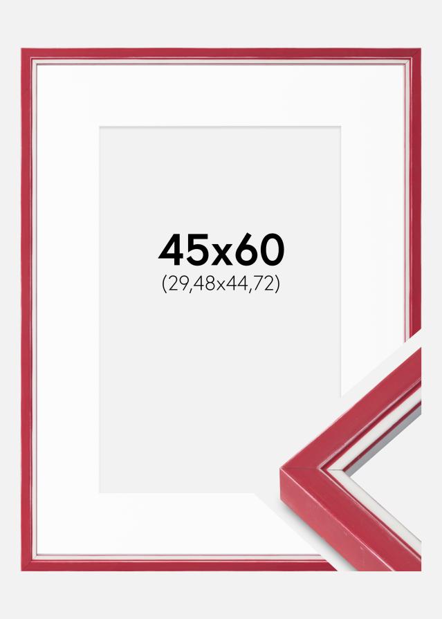 Cadre Diana Rouge 45x60 cm - Passe-partout Blanc 12x18 inches