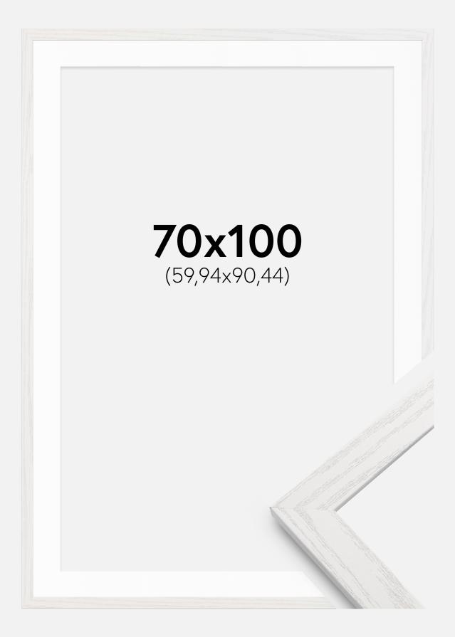 Cadre Stilren Chêne Blanc 70x100 cm - Passe-partout Blanc 24x36 inches