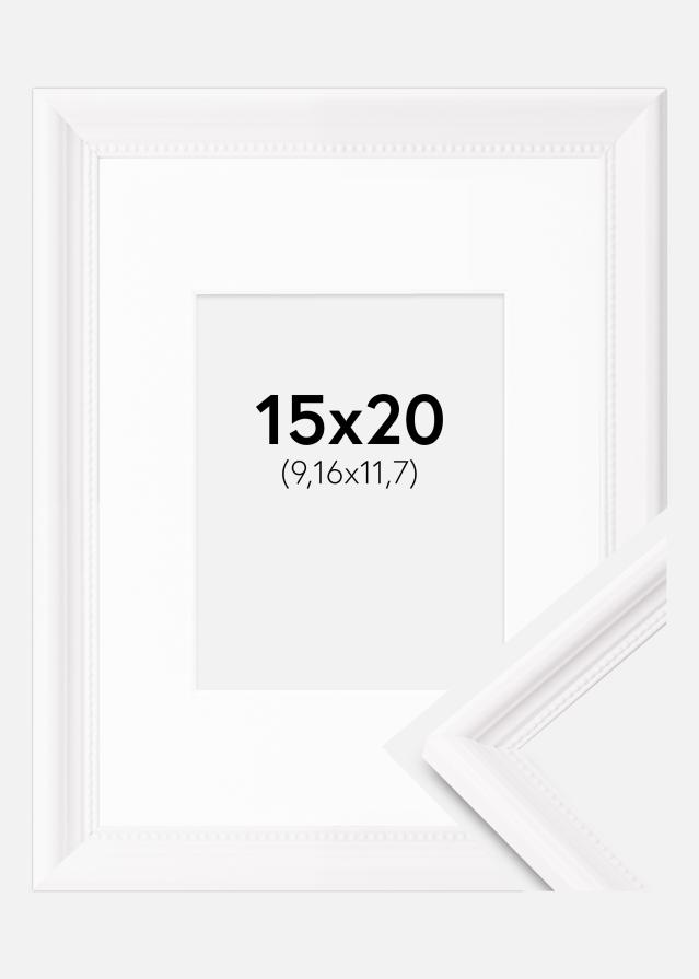 Cadre Gala Blanc 15x20 cm - Passe-partout Blanc 4x5 inches