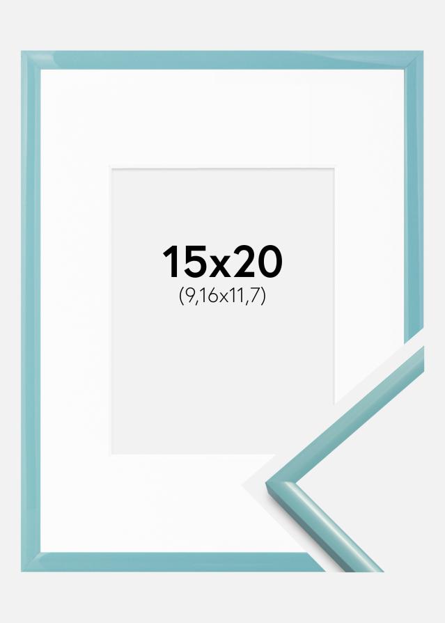Cadre New Lifestyle Turquoise 15x20 cm - Passe-partout Blanc 4x5 inches
