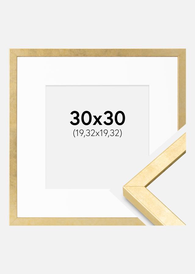 Cadre Ares Or 30x30 cm - Passe-partout Blanc 8x8 inches