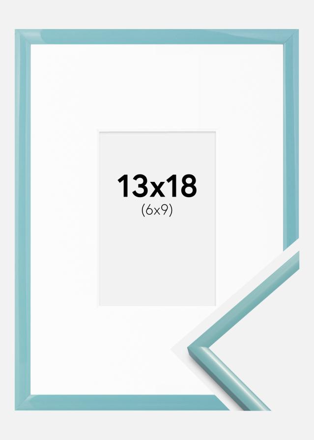 Cadre New Lifestyle Turquoise 13x18 cm - Passe-partout Blanc 7x10 cm