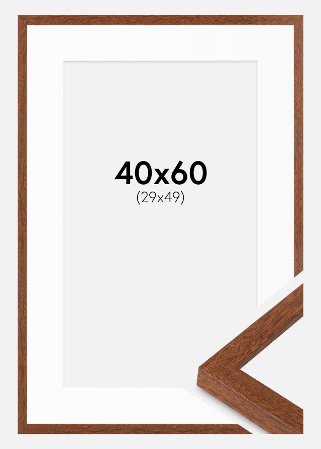Cadre Modern Chaud Marron 40x60 cm - Passe-partout Blanc 30x50 cm