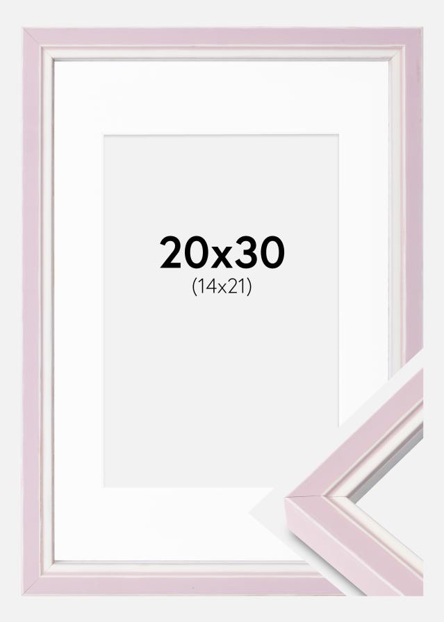 Cadre Diana Rose 20x30 cm - Passe-partout Blanc 15x22 cm