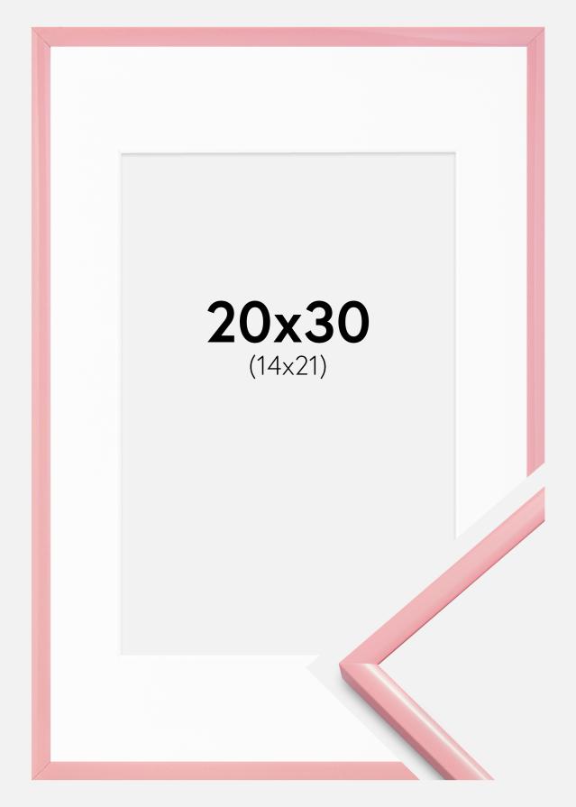 Cadre New Lifestyle Rose 20x30 cm - Passe-partout Blanc 15x22 cm