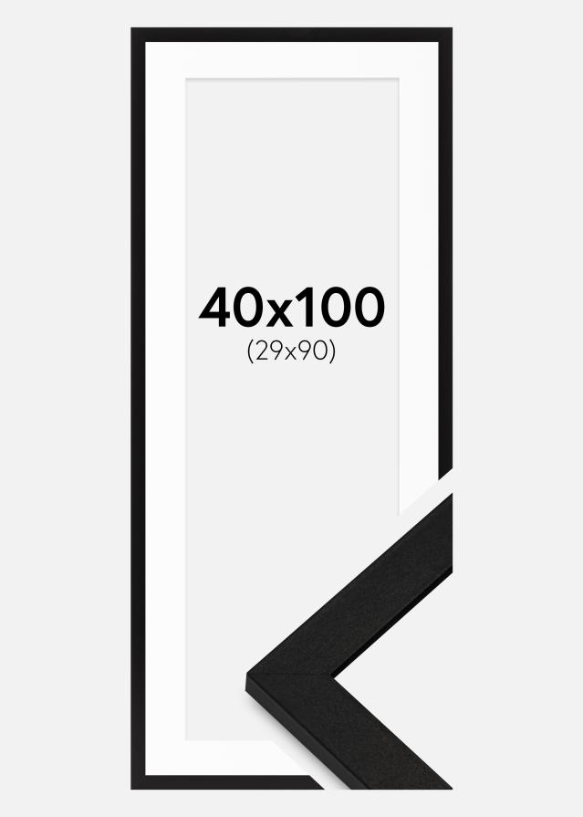 Cadre BGA Classic Noir 40x100 cm - Passe-partout Blanc 30x91 cm