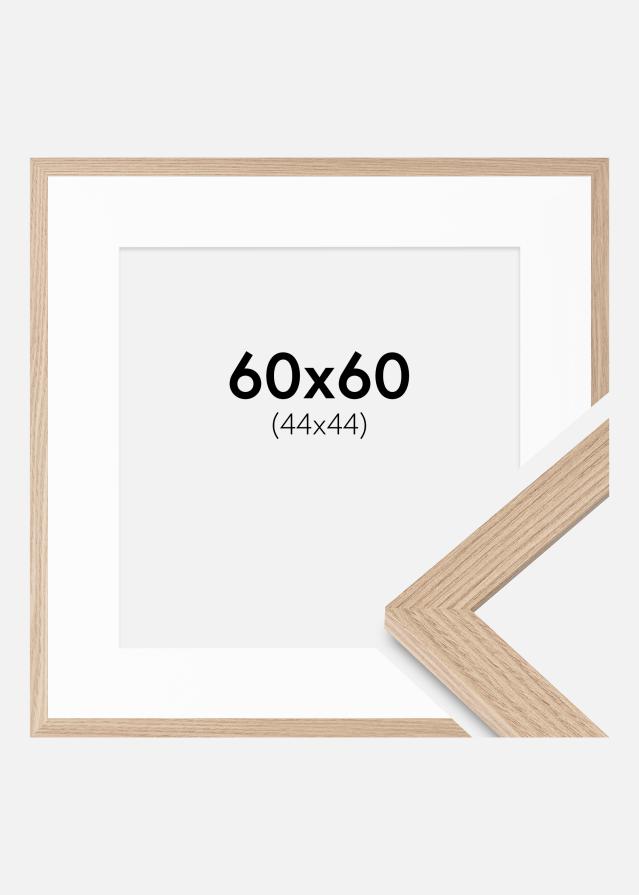 Cadre BGA Classic Chêne 60x60 cm - Passe-partout Blanc 45x45 cm