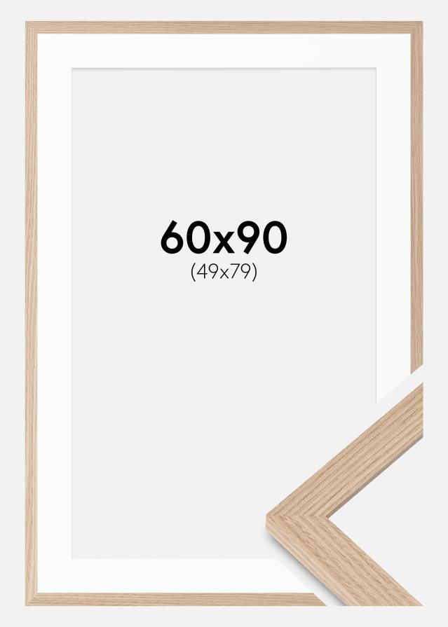 Cadre BGA Classic Chêne 60x90 cm - Passe-partout Blanc 50x80 cm