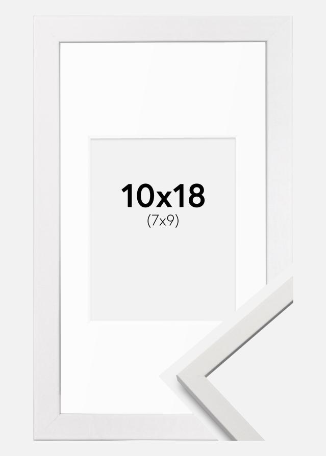 Cadre Edsbyn Blanc 10x18 cm - Passe-partout Blanc 8x10 cm