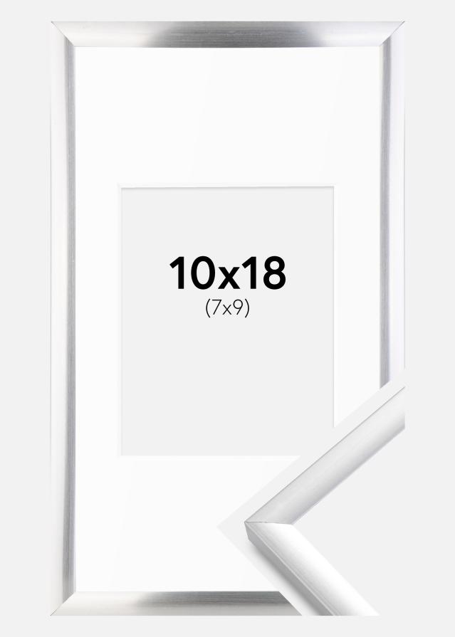 Cadre New Lifestyle Argent 10x18 cm - Passe-partout Blanc 8x10 cm
