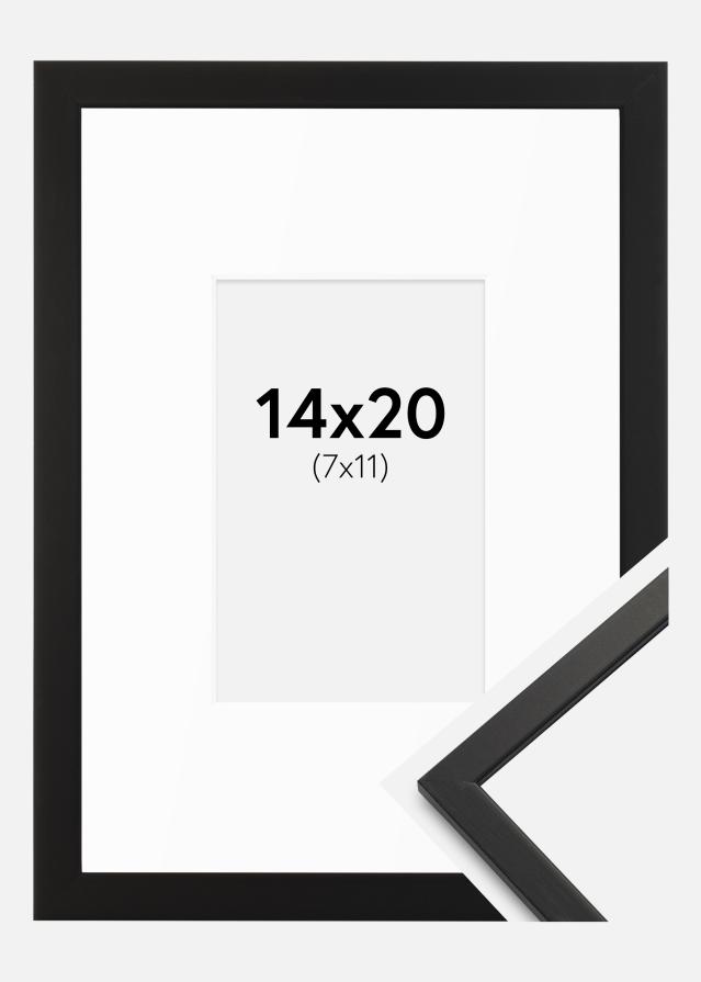 Cadre Edsbyn Noir 14x20 cm - Passe-partout Blanc 8x12 cm