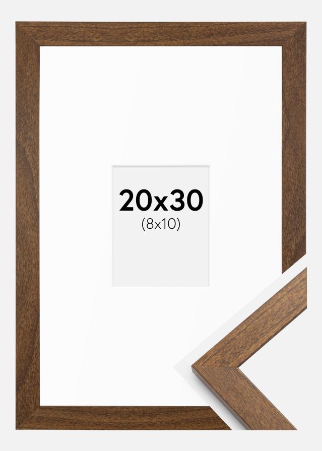 Cadre Stilren Chaud Marron 20x30 cm - Passe-partout Blanc 9x11 cm