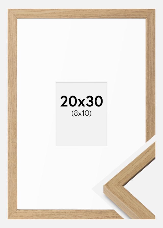 Cadre Ares Chêne Naturel 20x30 cm - Passe-partout Blanc 9x11 cm