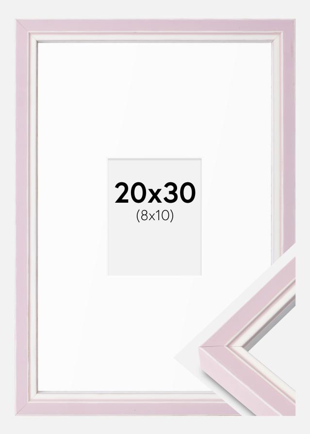 Cadre Diana Rose 20x30 cm - Passe-partout Blanc 9x11 cm