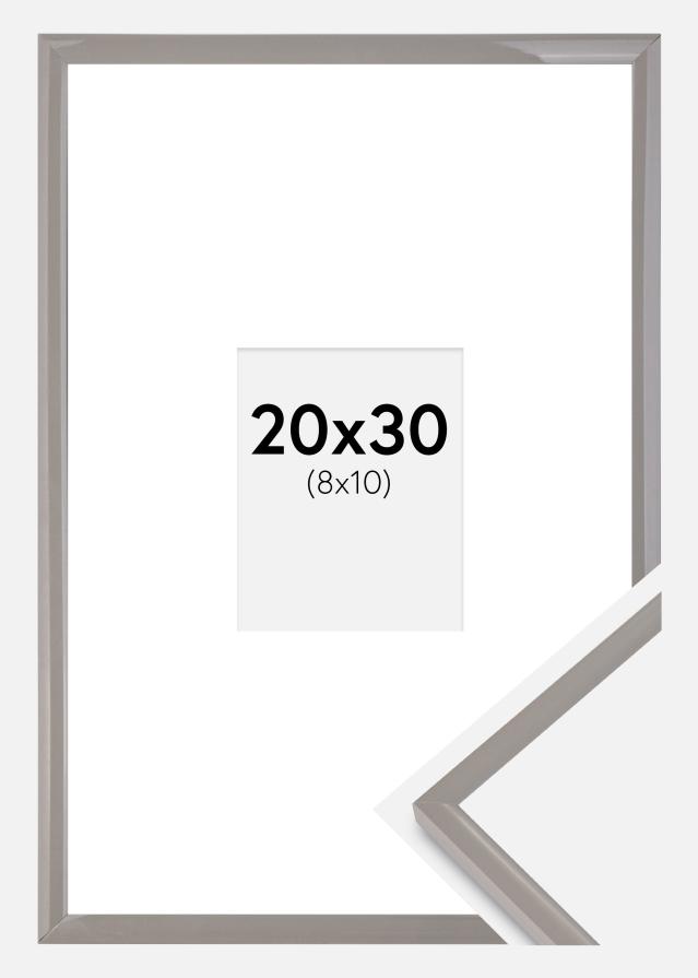 Cadre New Lifestyle gris terre 20x30 cm - Passe-partout Blanc 9x11 cm