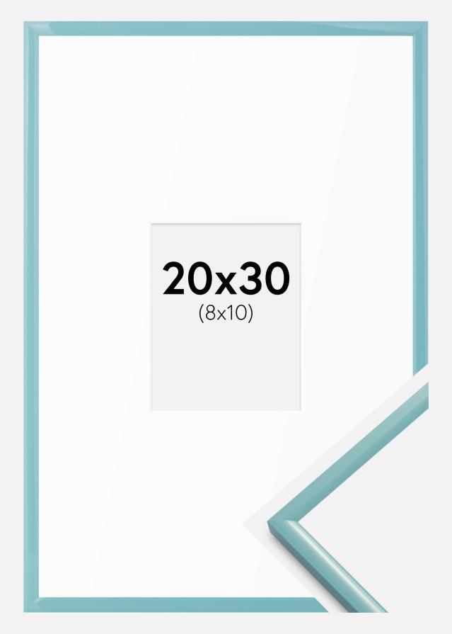 Cadre New Lifestyle Turquoise 20x30 cm - Passe-partout Blanc 9x11 cm