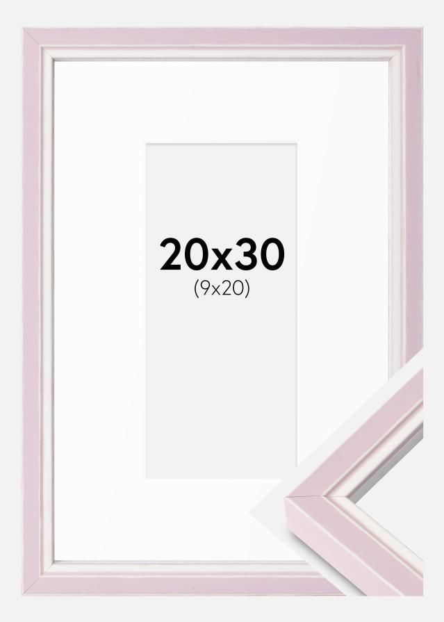 Cadre Diana Rose 20x30 cm - Passe-partout Blanc 10x21 cm