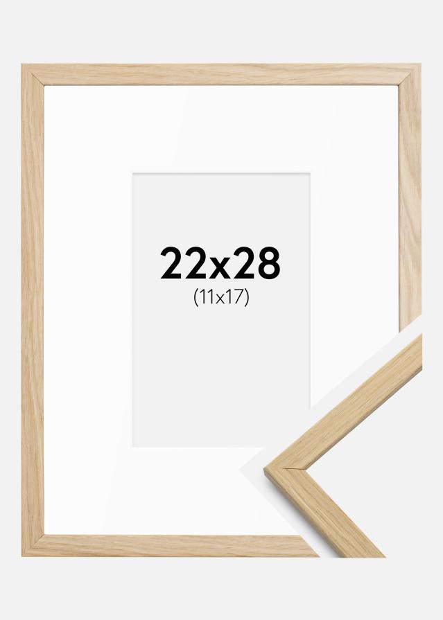 Cadre Edsbyn Chêne 22x28 cm - Passe-partout Blanc 12x18 cm