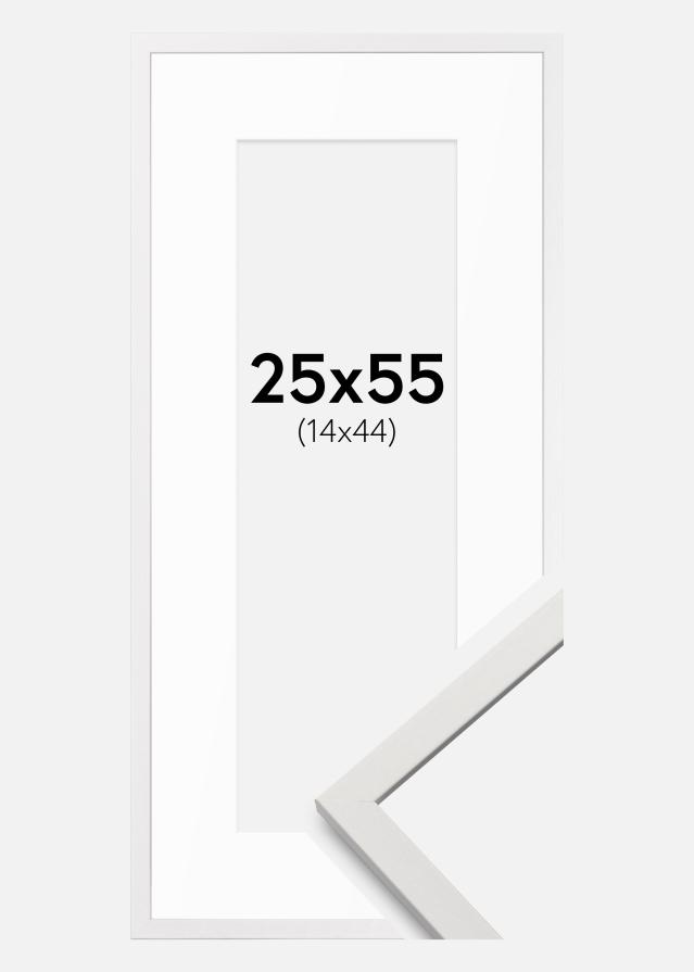 Cadre Edsbyn Blanc 25x55 cm - Passe-partout Blanc 15x45 cm