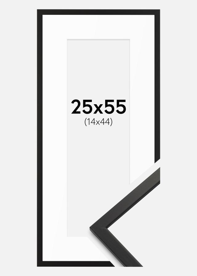 Cadre Edsbyn Noir 25x55 cm - Passe-partout Blanc 15x45 cm