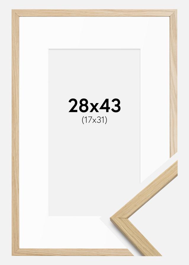 Cadre Edsbyn Chêne 28x43 cm - Passe-partout Blanc 18x32 cm