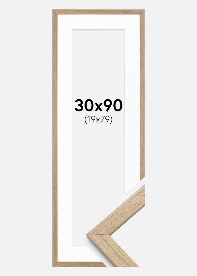 Cadre Stilren Chêne 30x90 cm - Passe-partout Blanc 20x80 cm