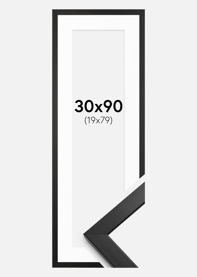 Cadre Stilren Noir 30x90 cm - Passe-partout Blanc 20x80 cm