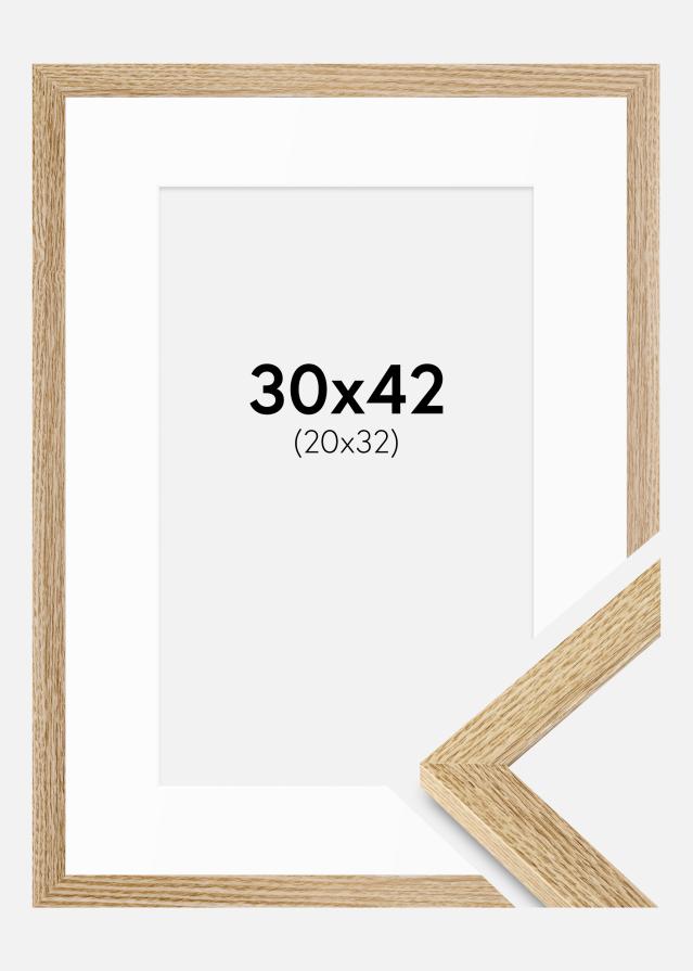 Cadre Selection Chêne 30x42 cm - Passe-partout Blanc 21x33 cm
