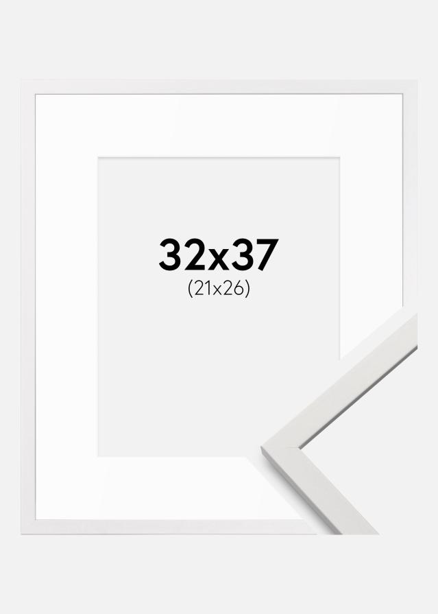 Cadre Edsbyn Blanc 32x37 cm - Passe-partout Blanc 22x27 cm