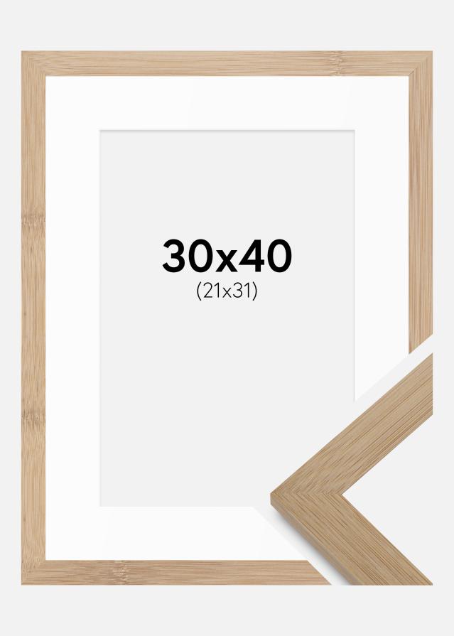 Cadre Hoei Bambou 30x40 cm - Passe-partout Blanc 22x32 cm