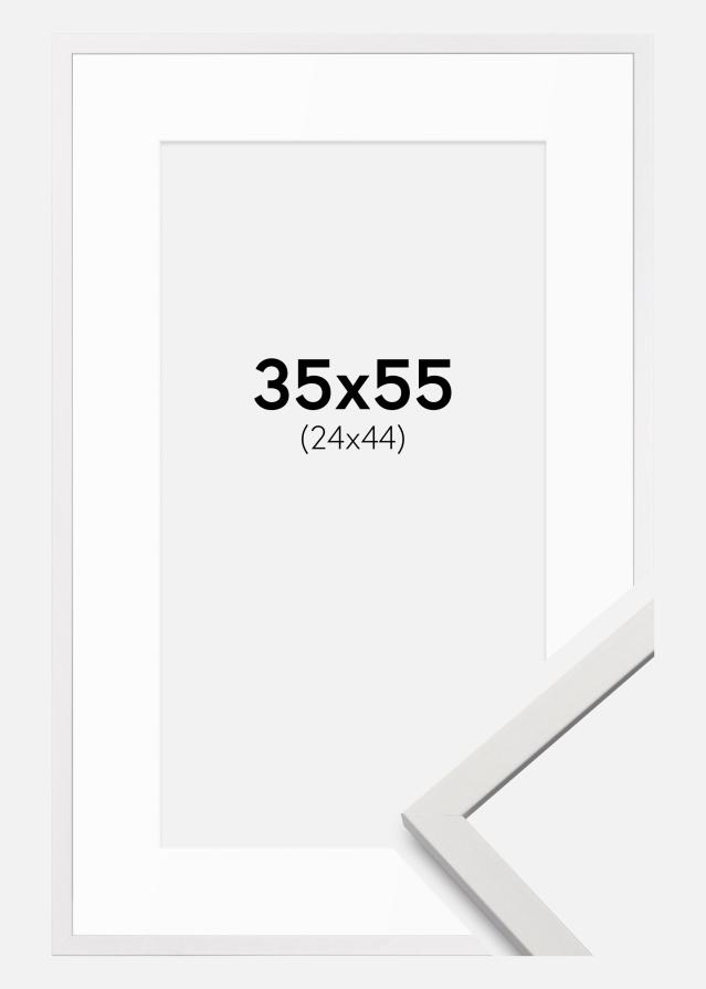Cadre Edsbyn Blanc 35x55 cm - Passe-partout Blanc 25x45 cm