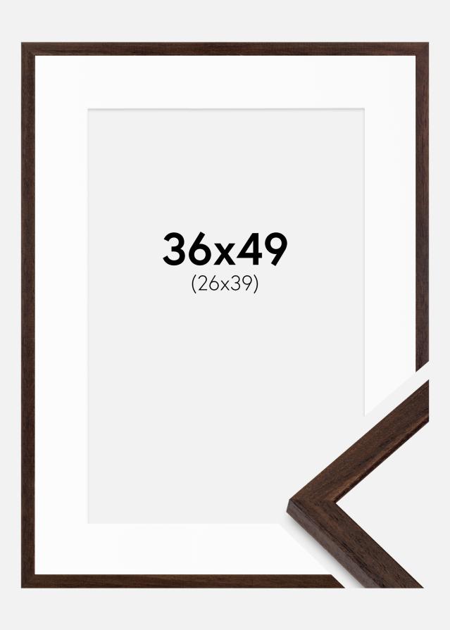 Cadre Edsbyn Noyer 36x49 cm - Passe-partout Blanc 27x40 cm