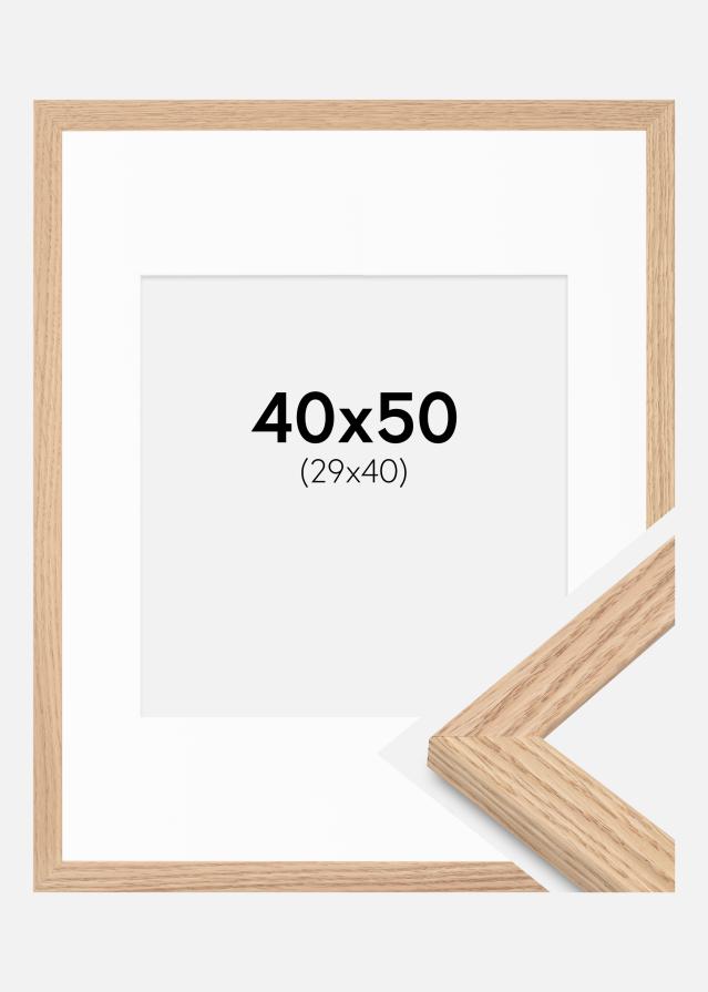 Cadre Tidlös massif Chêne 40x50 cm - Passe-partout Blanc 30x41 cm