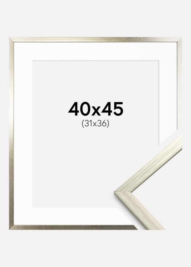 Cadre Edsbyn Argent 40x45 cm - Passe-partout Blanc 32x37 cm
