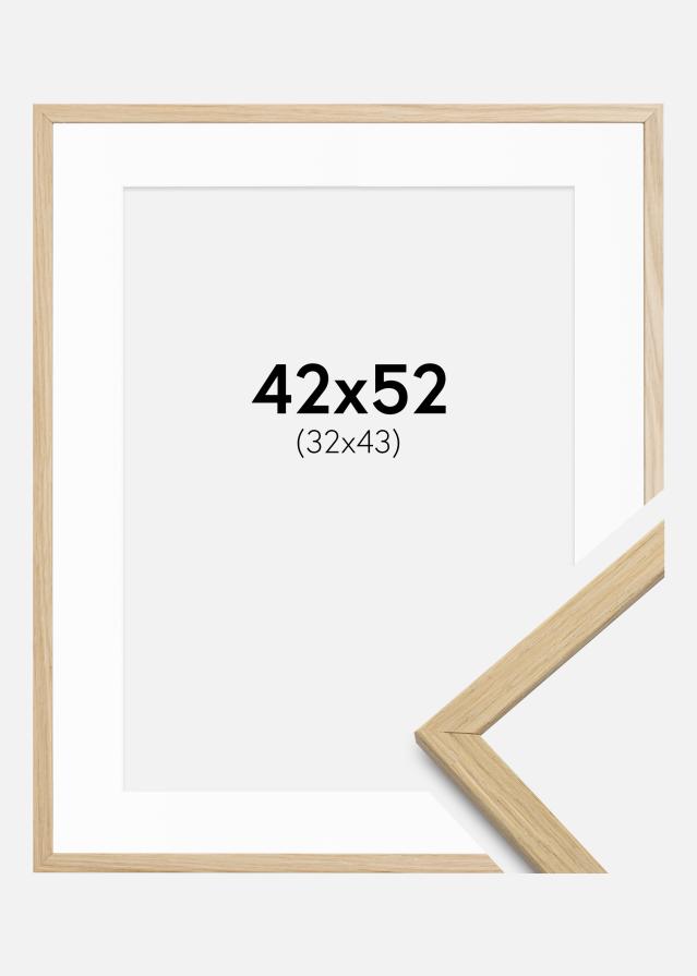 Cadre Edsbyn Chêne 42x52 cm - Passe-partout Blanc 33x44 cm
