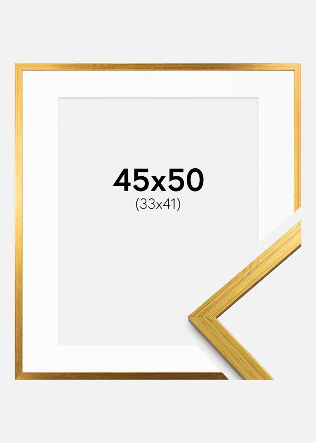 Cadre Edsbyn Or 45x50 cm - Passe-partout Blanc 34x42 cm