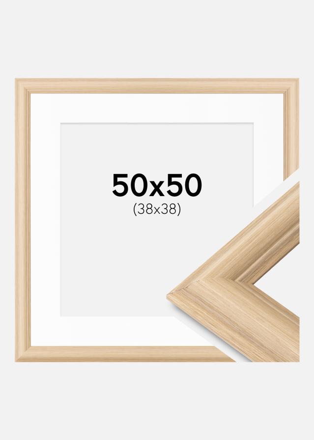Cadre Västkusten Chêne 50x50 cm - Passe-partout Blanc 39x39 cm
