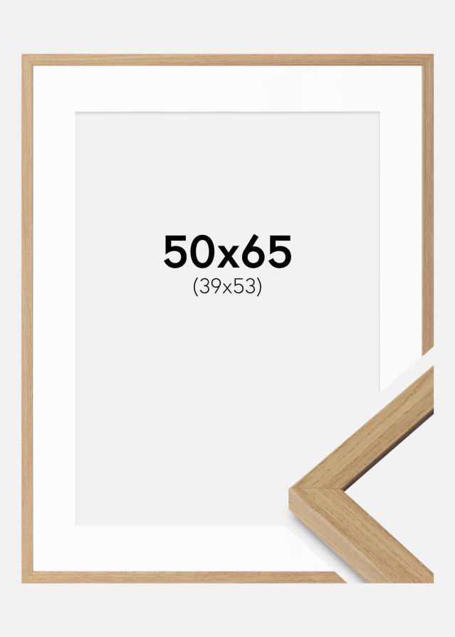 Cadre Ares Chêne Naturel 50x65 cm - Passe-partout Blanc 40x54 cm