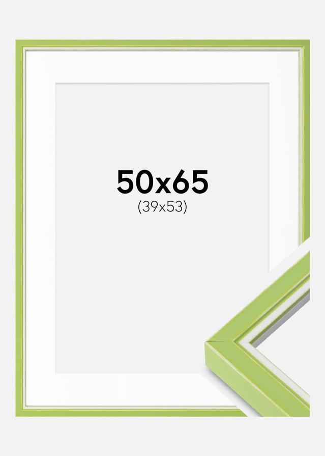 Cadre Diana Vert Clair 50x65 cm - Passe-partout Blanc 40x54 cm