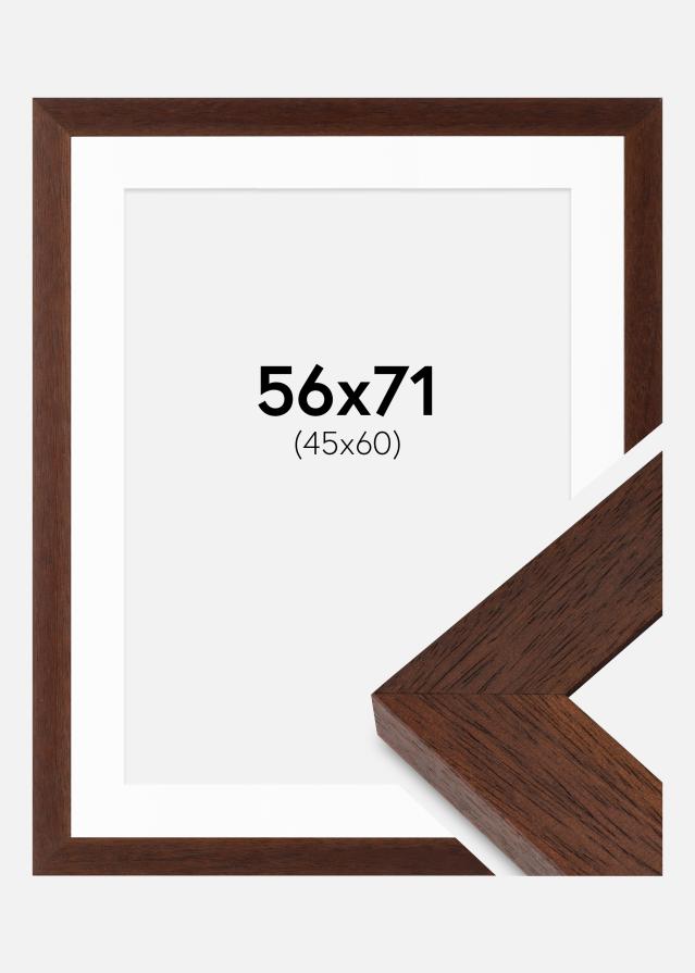Cadre Juno Teak 56x71 cm - Passe-partout Blanc 46x61 cm