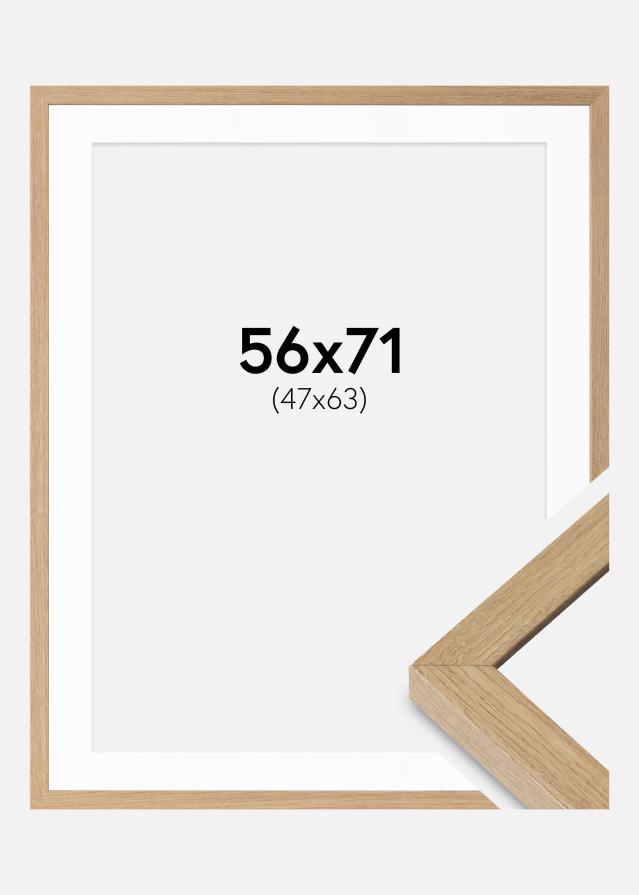 Cadre Hermes Chêne Naturel 56x71 cm - Passe-partout Blanc 48x64 cm